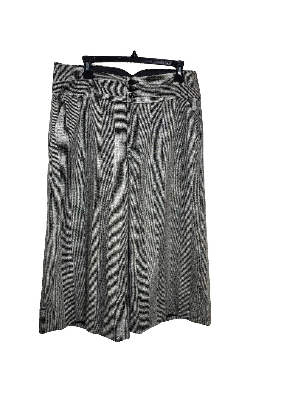 Body By Victoria Pant 12 Bridget Fit Culottes Black Wide Leg Crop Wool Blend Y2K